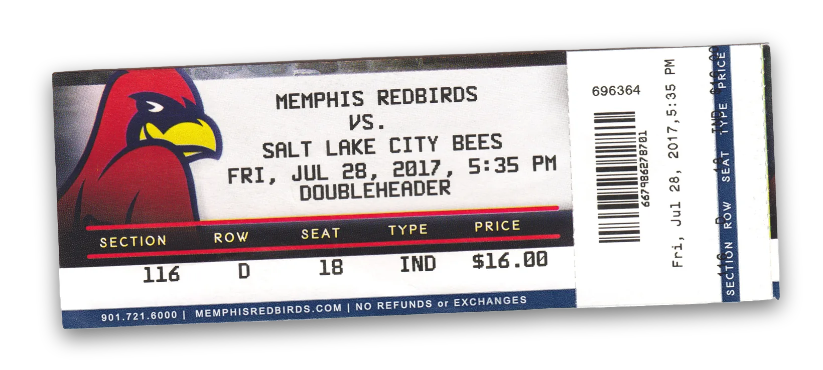 Memphis Redbirds doubleheader ticket vs Salt Lake City Bees